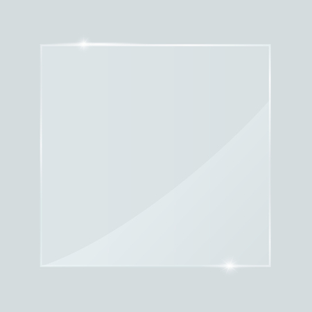 Realistic glass plate square, rectangle and round. vector illustrationのイラスト素材