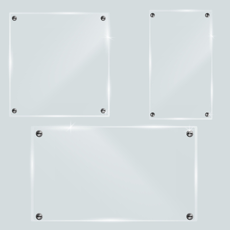 Set of realistic glass plates.のイラスト素材