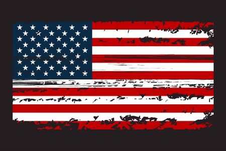 Grunge Flag of the USA. Vector illustration in with grunge texture art.のイラスト素材