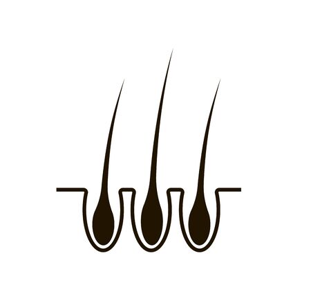 Hair icon, image of human hair on a white background.のイラスト素材