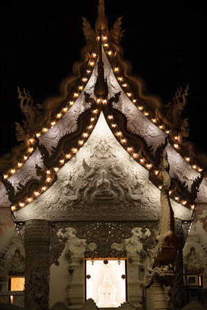 Modern temple pavilion While the monk is prayingの写真素材