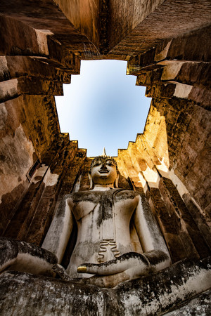 Wat Si Chum outside in old city of Sukhothai Thailandの写真素材
