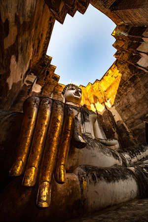Wat Si Chum outside in old city of Sukhothai Thailandの写真素材