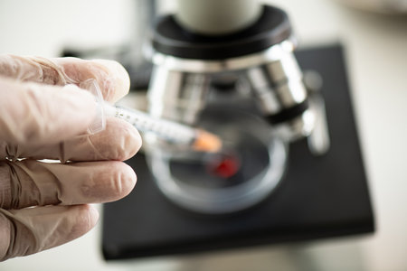 Lab working chemical testing medical,Colored liquidsの写真素材