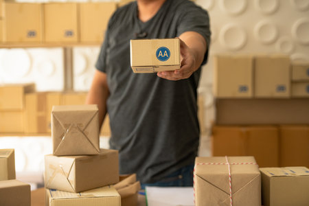 SME Shopping online,Start up small business ownerの写真素材