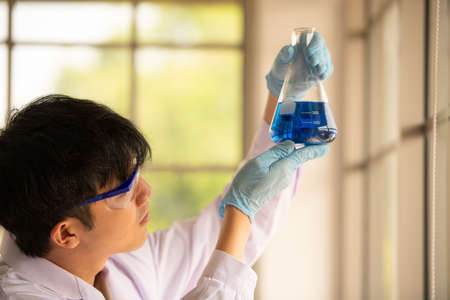 Lab testing and analysis chemical at the laboratoryの写真素材