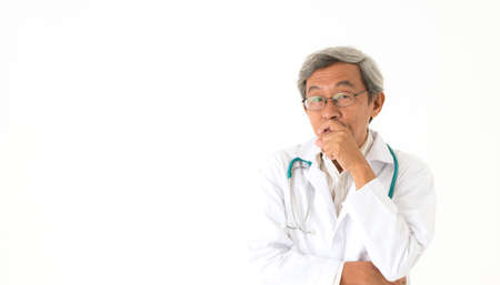 Senior doctor and emotional,isolatedの写真素材