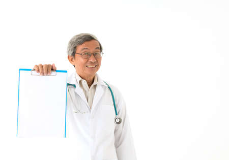 Senior doctor and emotional,isolatedの写真素材