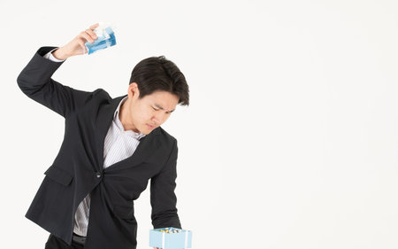 Asian businessman and emotions