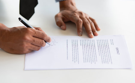 Successful business agreement of young businessmen and woman