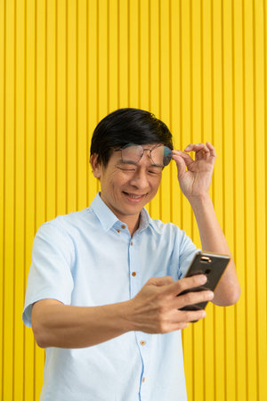 Senior businessmen relax from work in a private office to relax from business stress. By sitting...