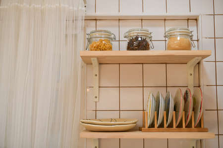The Ingredients for cooking Lined up in the kitchenの写真素材