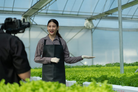The owner of the organic vegetable garden gives advice on growing organic vegetables through social...