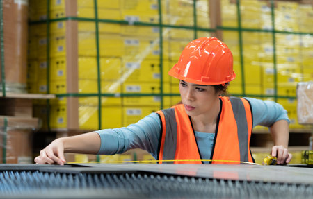 Portrait of an Asian woman with large machinery used in heavy industrial plants.
