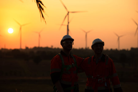 Engineers working on wind farms for renewable energy are responsible for maintaining large wind...