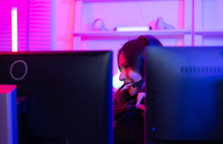 Professional gamer is a gamer for prize money or to overcome obstacles Usually, gamers study games deeply in order to master them and often play them competitively.の写真素材