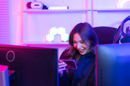 Professional gamer is a gamer for prize money or to overcome obstacles Usually, gamers study games deeply in order to master them and often play them competitively.の写真素材