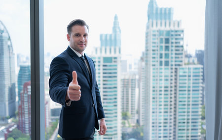 Portrait of businessperson and the generation personalities of new executives with good ideas, personality, and vision.の写真素材