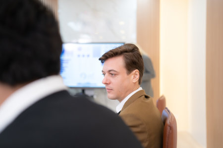 Group of young businessmen in international companies, Meeting to conclude a new responsible project.の写真素材