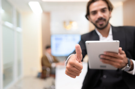 Portrait of young entrepreneurs are enthusiastically taking their ideas and sharing perspectives. In the meeting room of an international business corporation,の写真素材