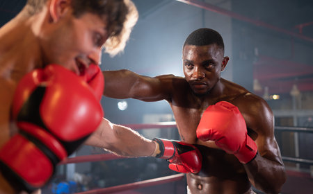 Punching is one of the master techniques of Muay Thai that is used to kick and lift to prevent kicks. which boxers are popularly used as weapons, Muay Thai,Thai martial arts.の写真素材