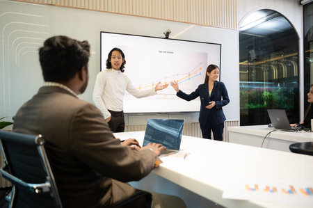 Business people having a meeting and present in a conference room at the office. Business meeting concept.の写真素材