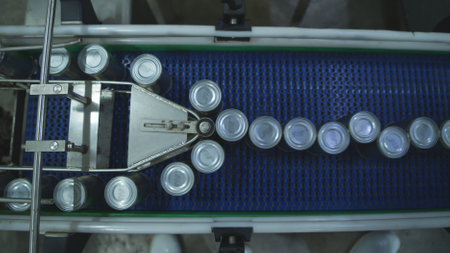 Process and production line in canned fish factoryの写真素材