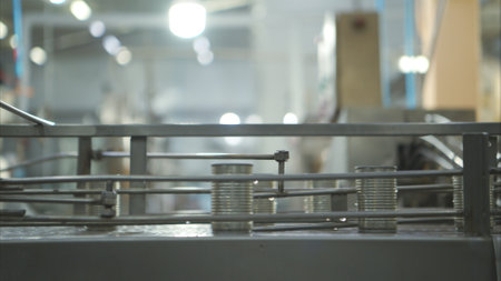 Process and production line in canned fish factoryの写真素材