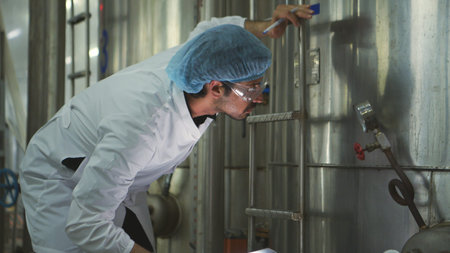 The production control supervisor inspects and controls the operation of machines in the...