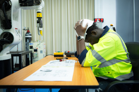 Engineers assembled and tested the functionality of a robotic arm utilized in small industries.の写真素材