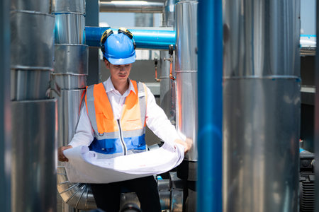 Engineers inspect the completed air conditioning and water systems to continue verifying their...