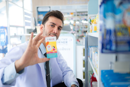 Pharmacists monitor and inspect the quality of pharmaceuticals sold in pharmaciesの写真素材