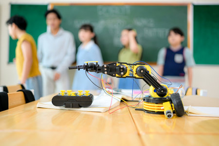 STEM Class, Teacher and students in basic engineering classroomの写真素材