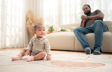 Parents and children relax during their holiday at home