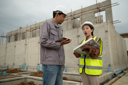 Engineers and architecture inspect and supervise the construction of building walls and foundations...