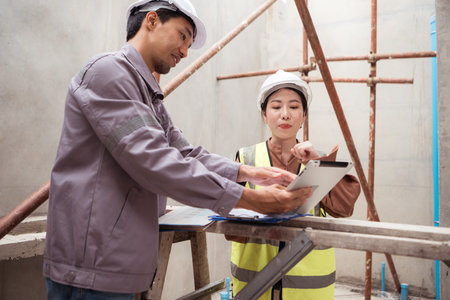 Engineers and architecture inspect and supervise the construction of building walls and foundations...