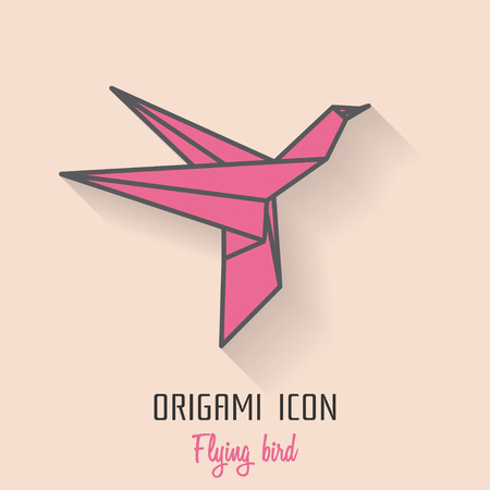 Vector illustration of japanese origami flying birdのイラスト素材