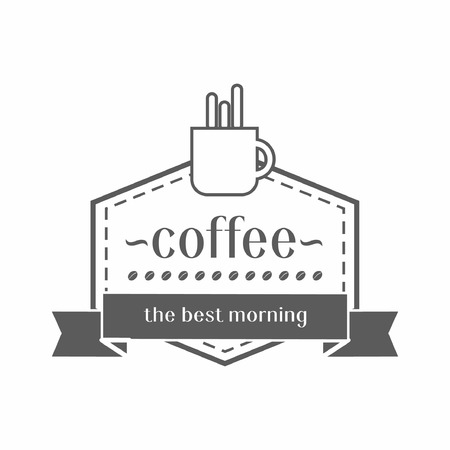 type of coffee shop with typing \"the best morning\"のイラスト素材