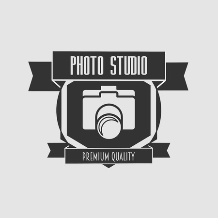 Photo studio Retro Vintage Insignia or  Vector design element, business sign template.のイラスト素材