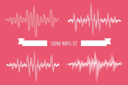 Sound waves set. Music background.のイラスト素材