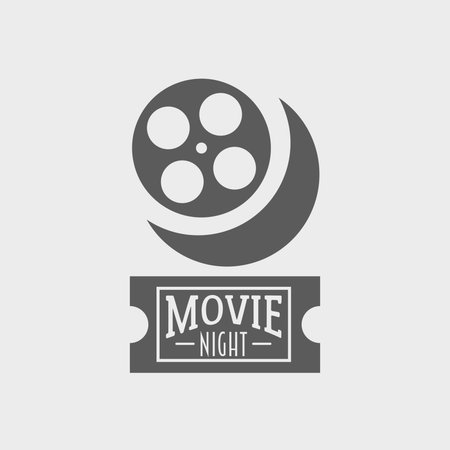 Vector   or badge design template - cinema, movie night conceptのイラスト素材