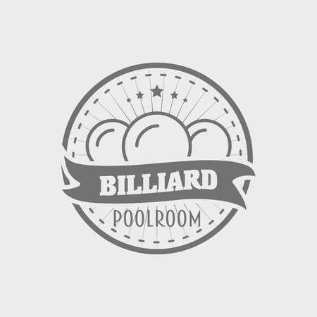 Billiard poolroom   label or badge conceptのイラスト素材