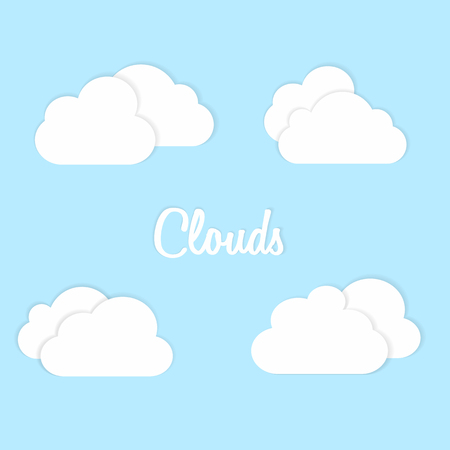 Vector illustration of clouds collection. Material designのイラスト素材