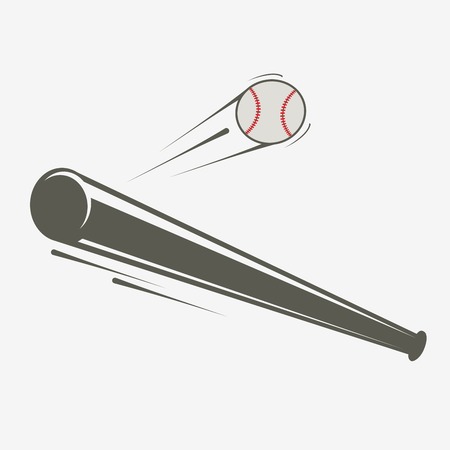 Baseball bat and ball. Simple vector illustrationのイラスト素材