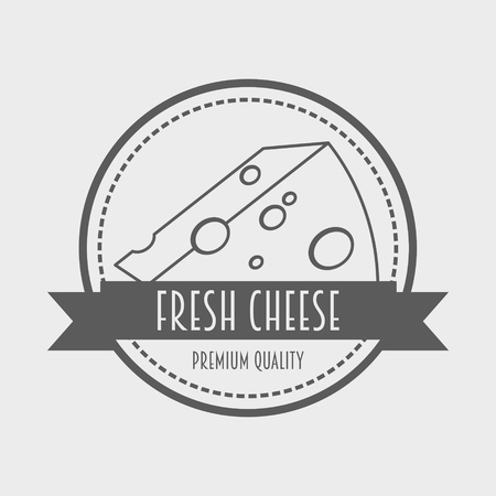 Cheese vintage label, logo or sign design templateのイラスト素材