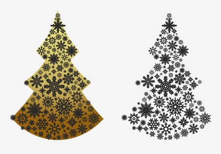 Christmas tree made of snowflakes.のイラスト素材
