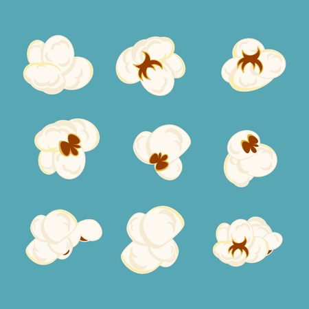 Vector set of popcorn elementsのイラスト素材
