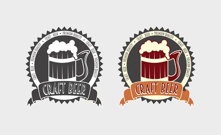 Bar or pub logo, badge or label template with craft beer glassのイラスト素材