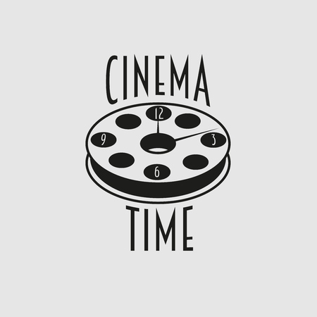 cinema time vector logo, symbol or emblemのイラスト素材