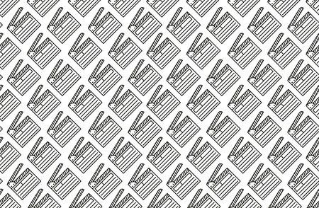 Seamless pattern with open movie clapperboard on white backgroundのイラスト素材